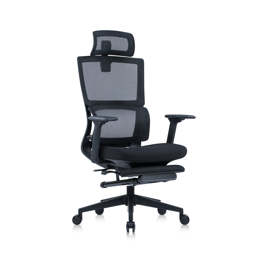 JY-233 Black Padded ergonomic office chair view 2