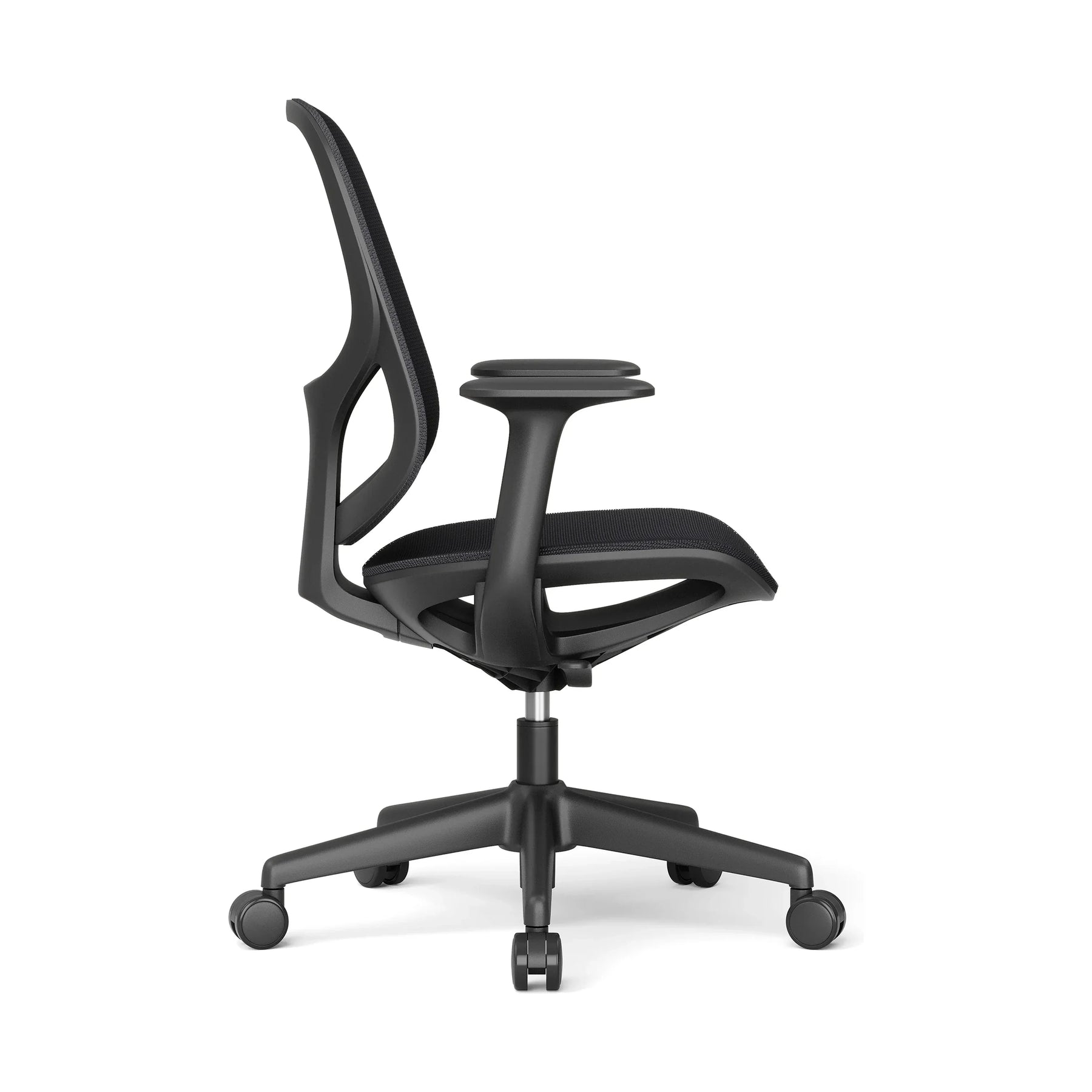 JY-597 Black ergonomic mesh office chair - right 45 degree view