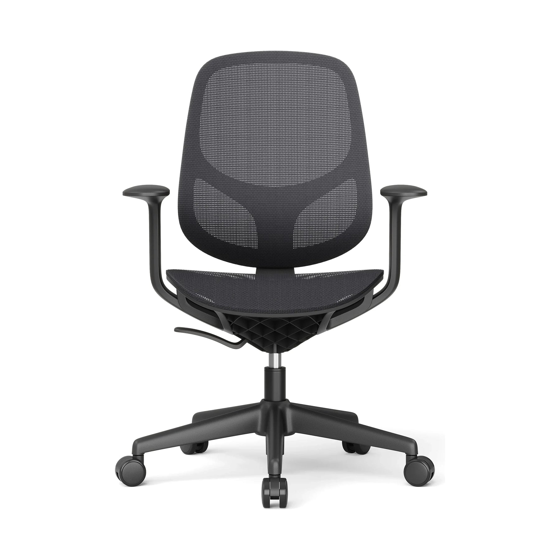 JY-597 Black ergonomic mesh office chair - front view