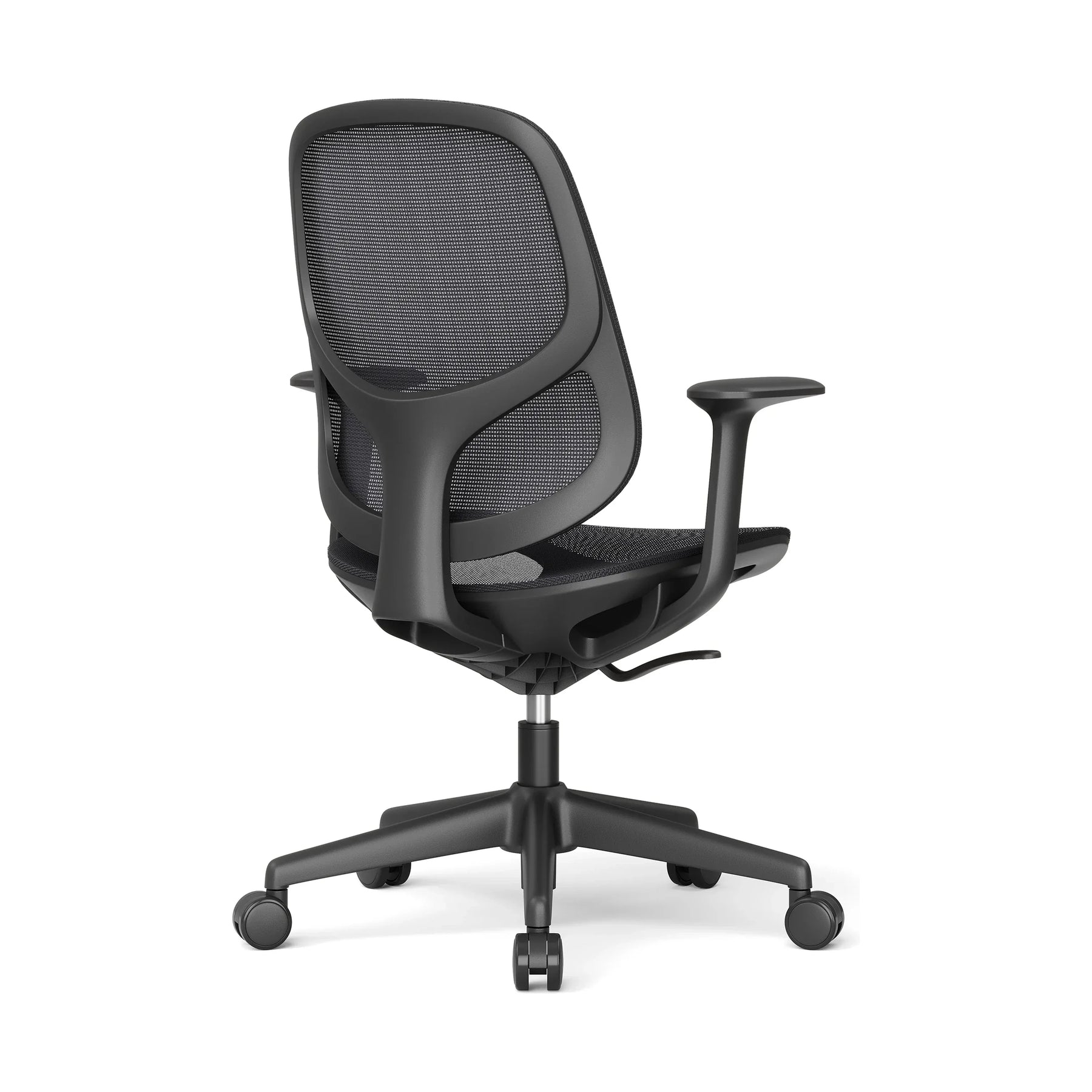 JY-597 Black ergonomic mesh office chair - side view