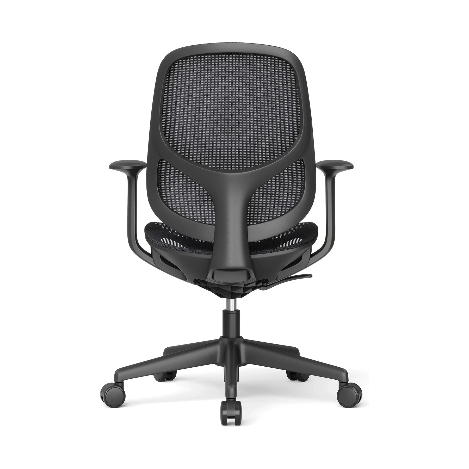 JY-597 Black ergonomic mesh office chair - left 45 degree view