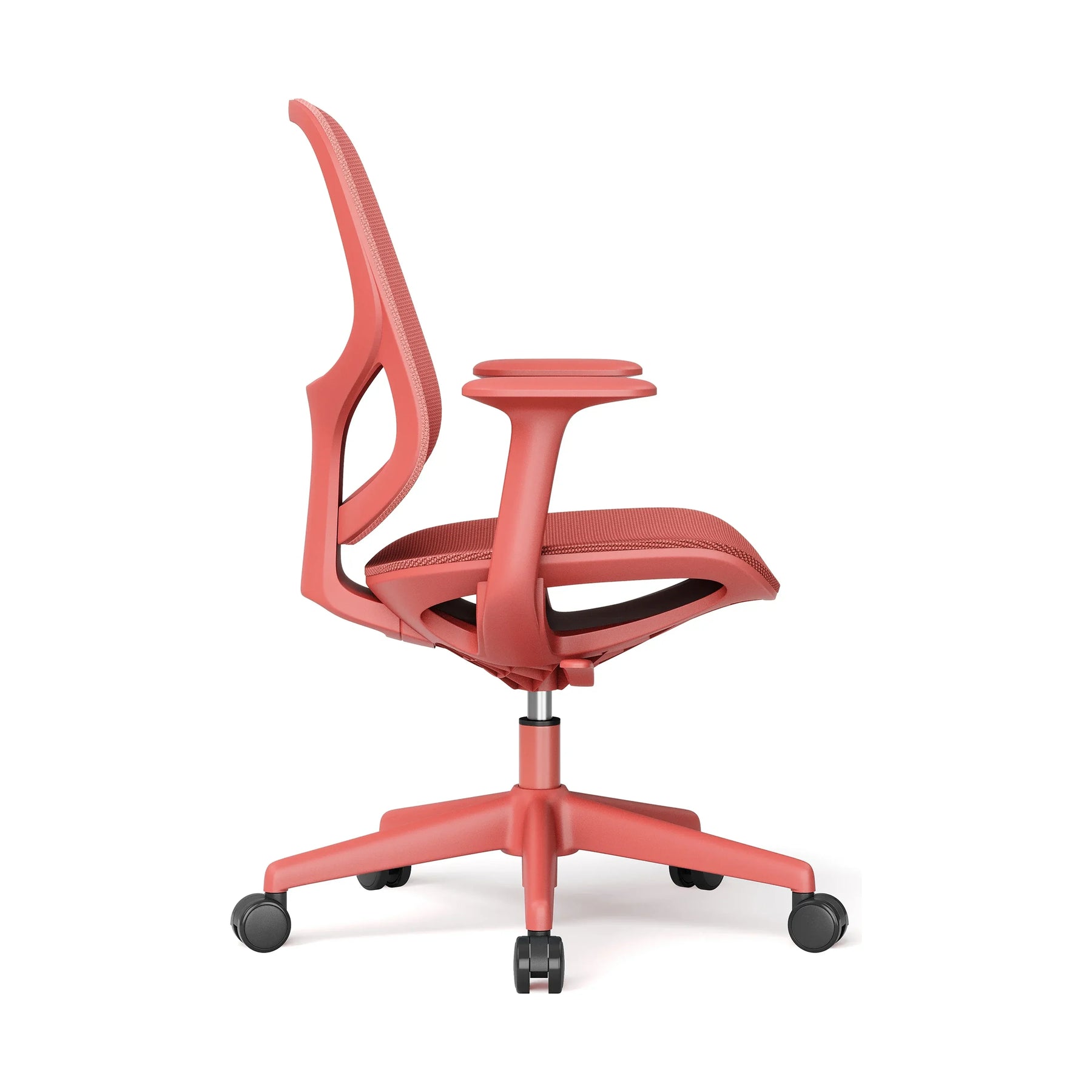 JY-597 Red ergonomic mesh office chair - right 45 degree view