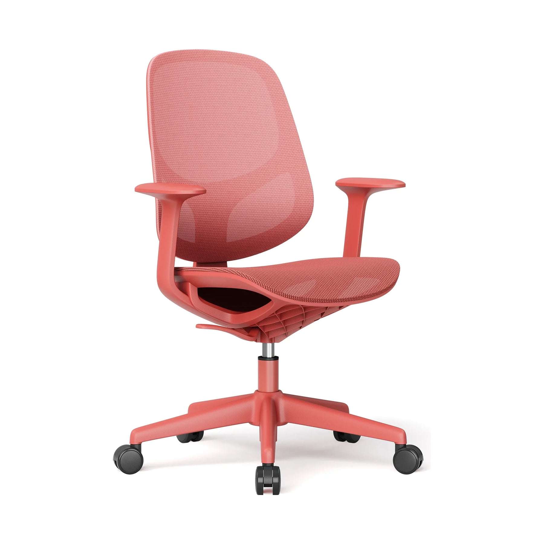 JY-597 Red ergonomic mesh office chair - side view