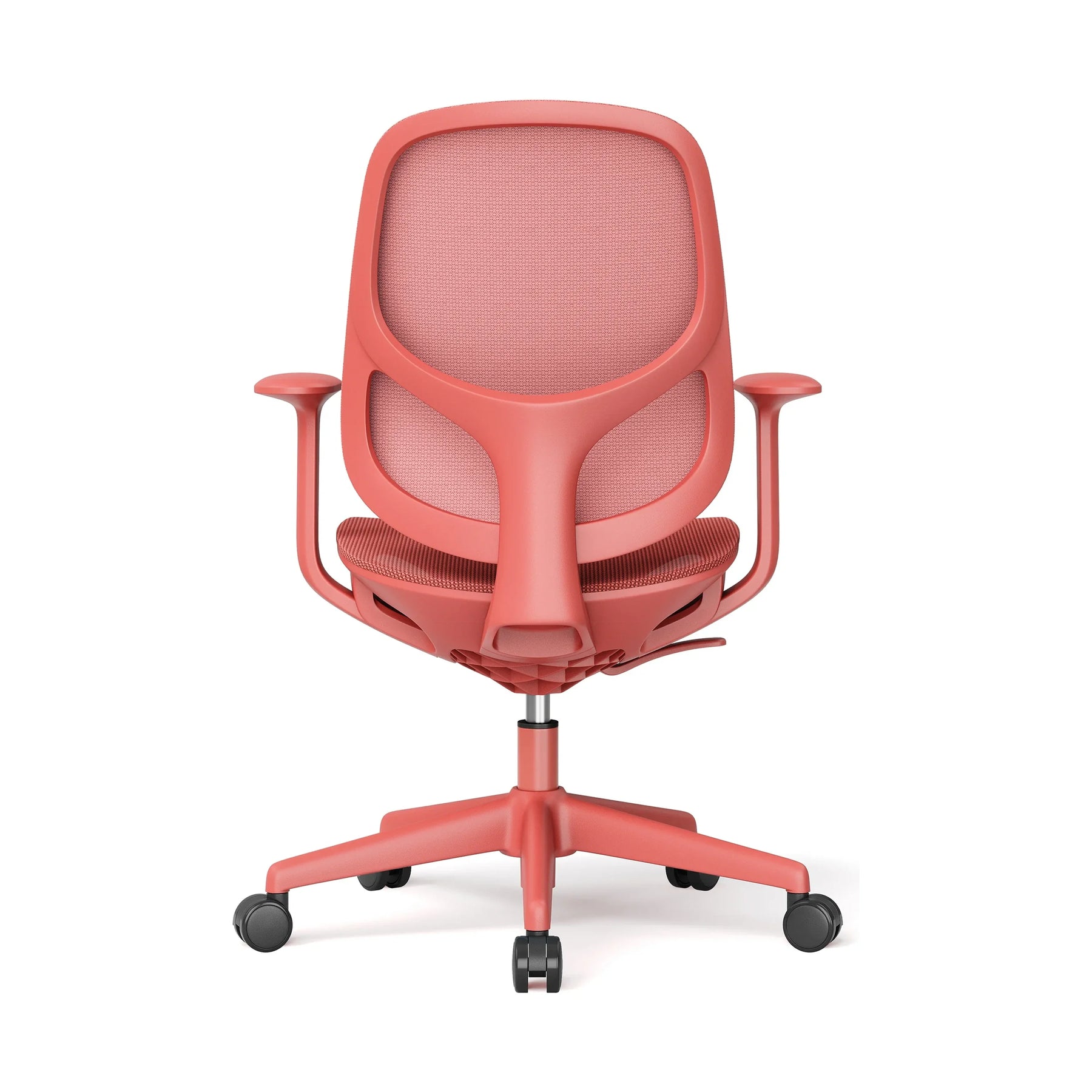 JY-597 Red ergonomic mesh office chair - left 45 degree view