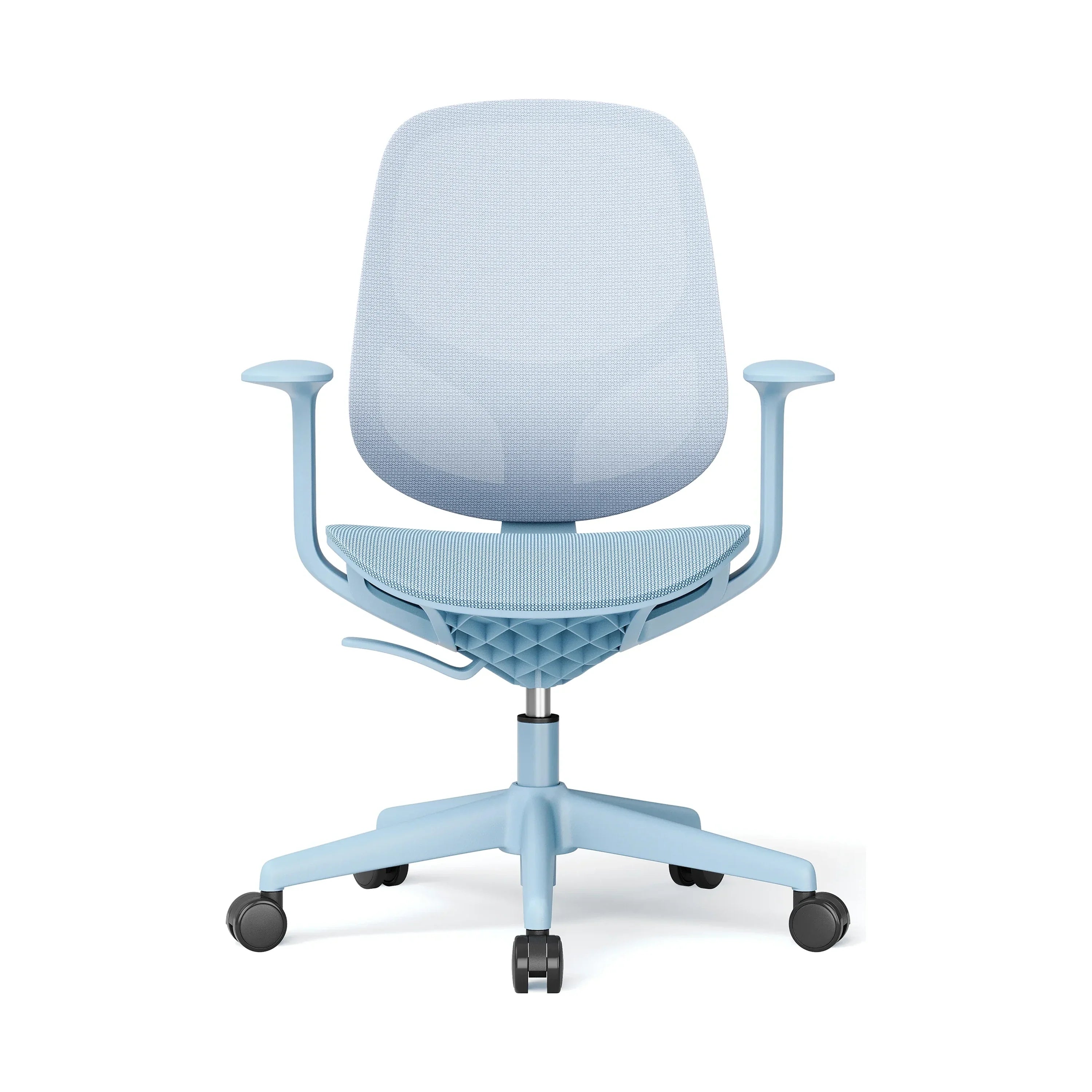 JY-597 Blue ergonomic mesh office chair - front view