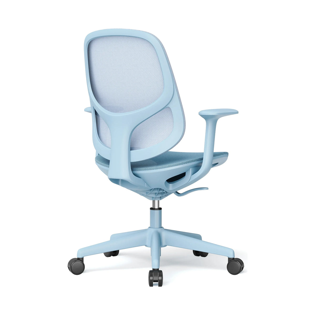 JY-597 Blue ergonomic mesh office chair - side view