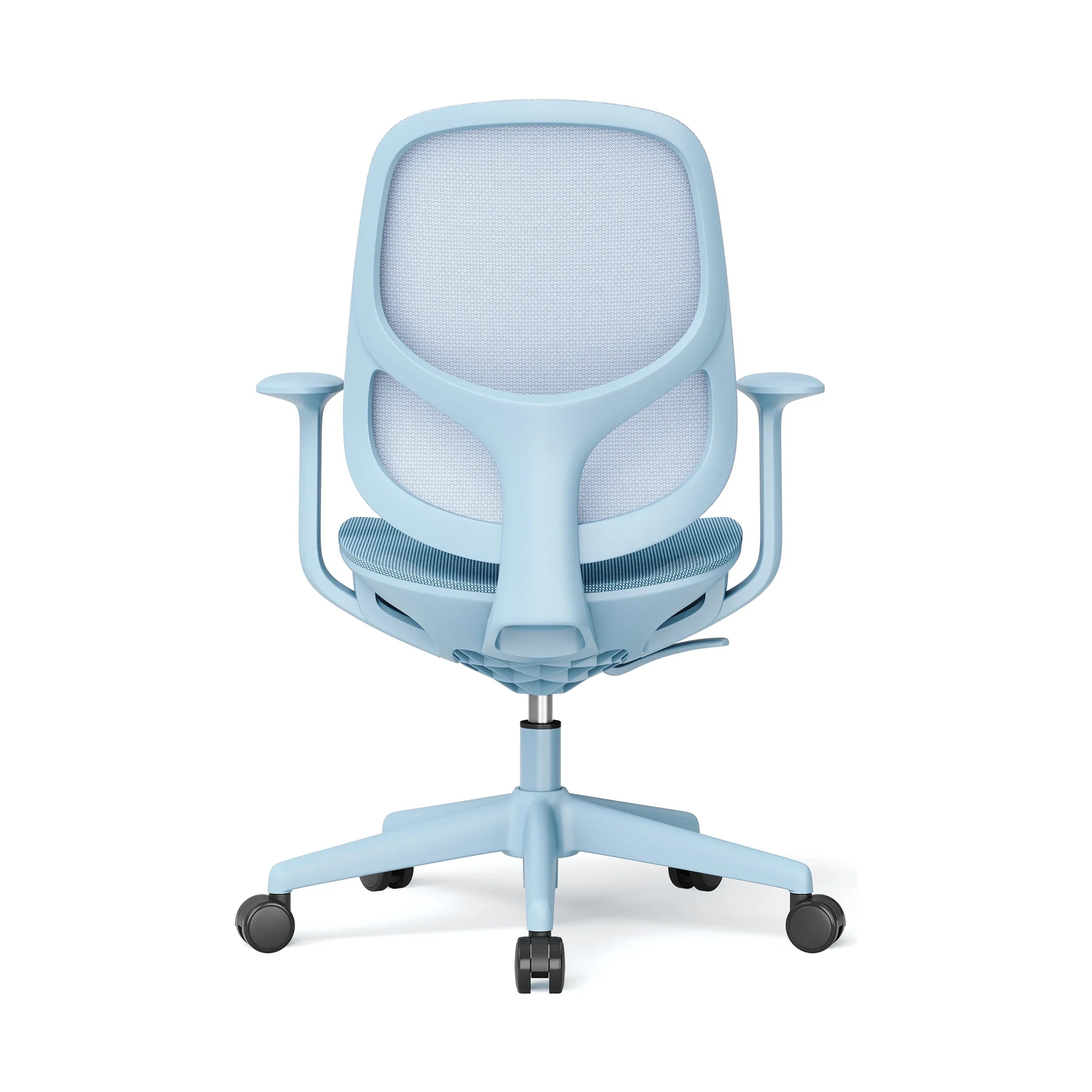 JY-597 Blue ergonomic mesh office chair - rear view