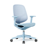 JY-597 Blue ergonomic mesh office chair - left 45 degree view